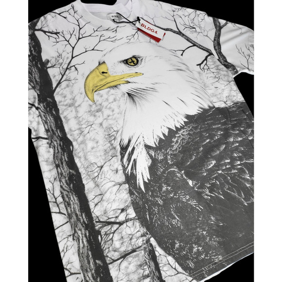 NWT BLDG4. Men's Eagle Eye America Freedom Wildlife SS Graphic Tee White Size L - Picture 3 of 5